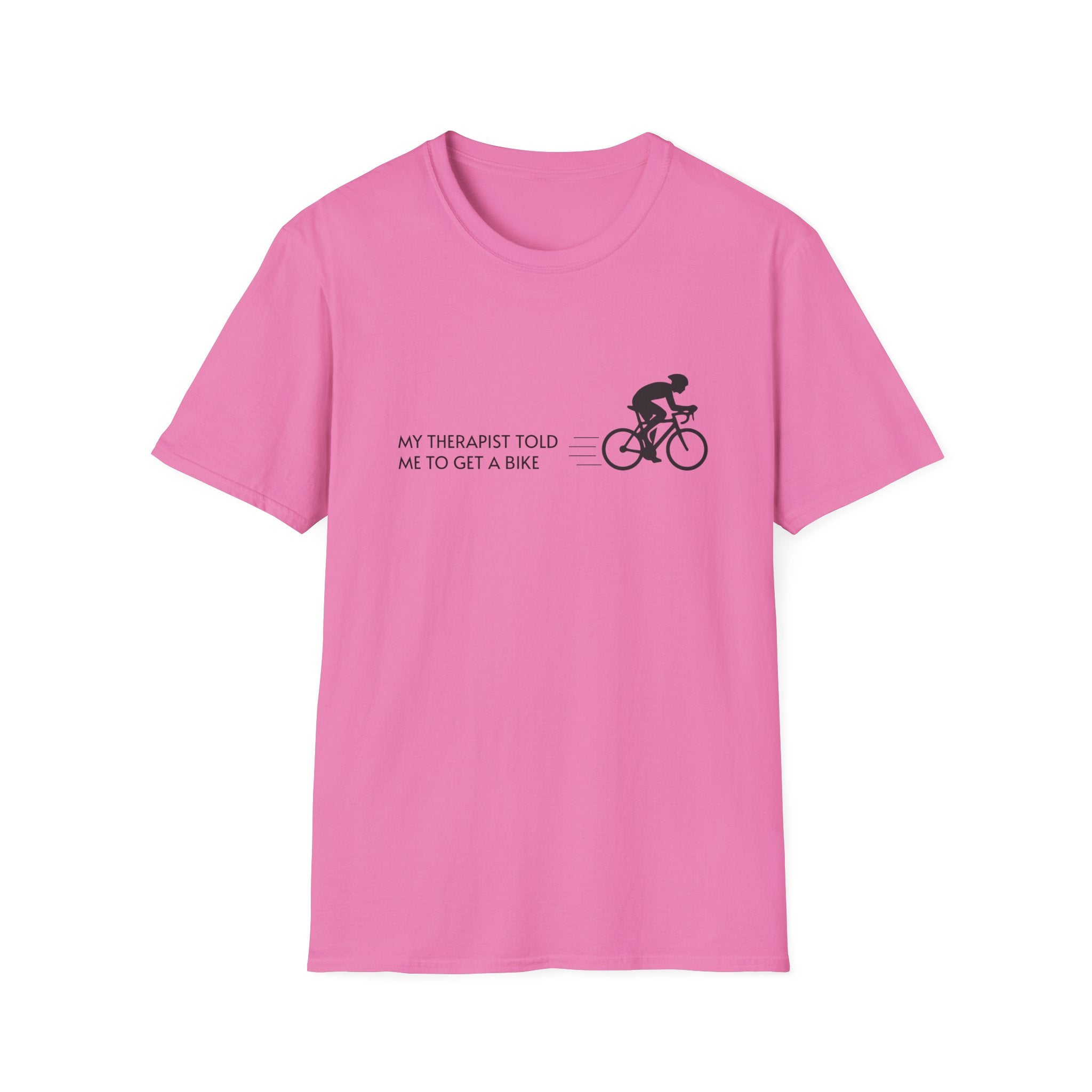 Cycling T-Shirt — “My Therapist Told Me To Get A Bike” Minimal Bike Tee