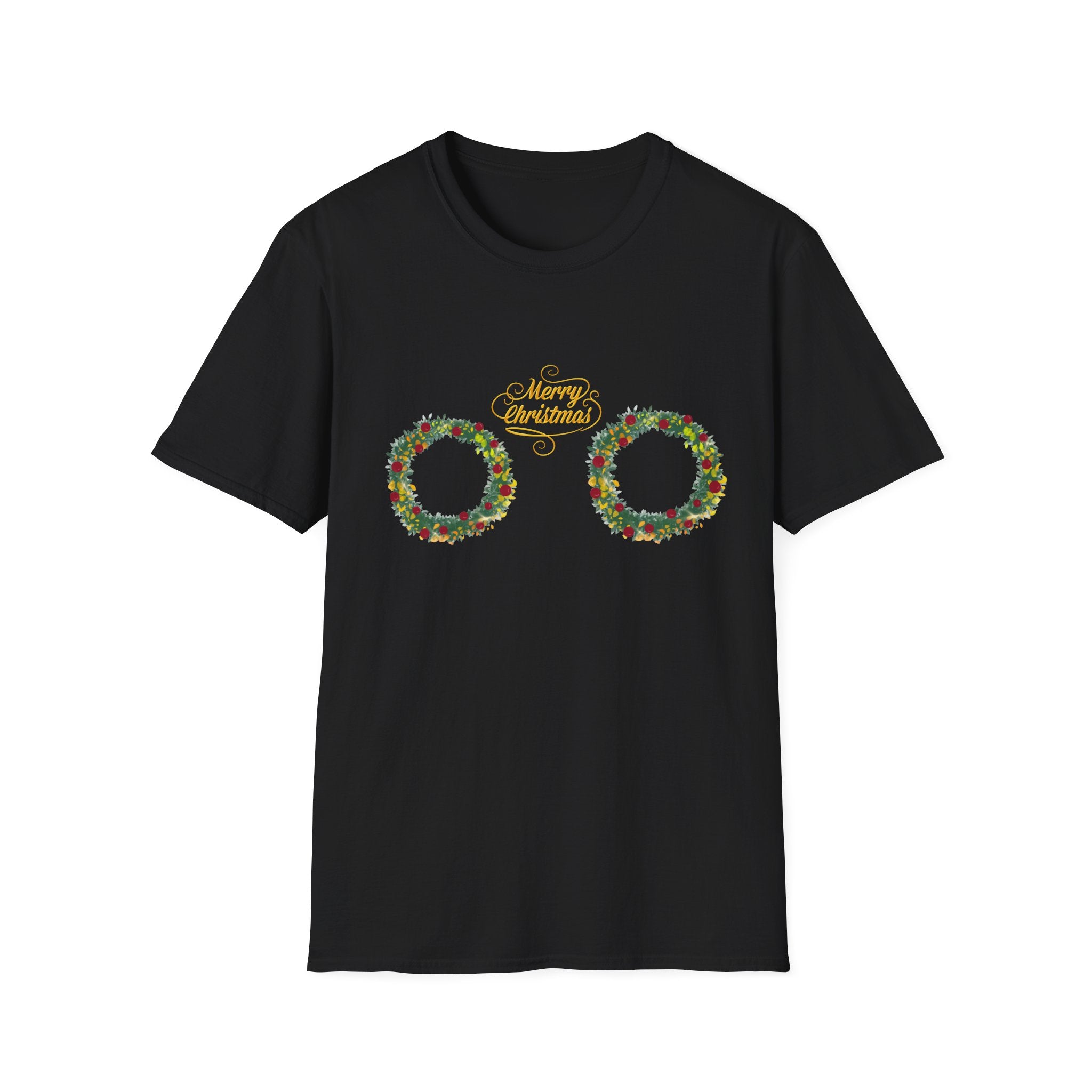 Double Holiday Wreath – Festive Christmas T-Shirt