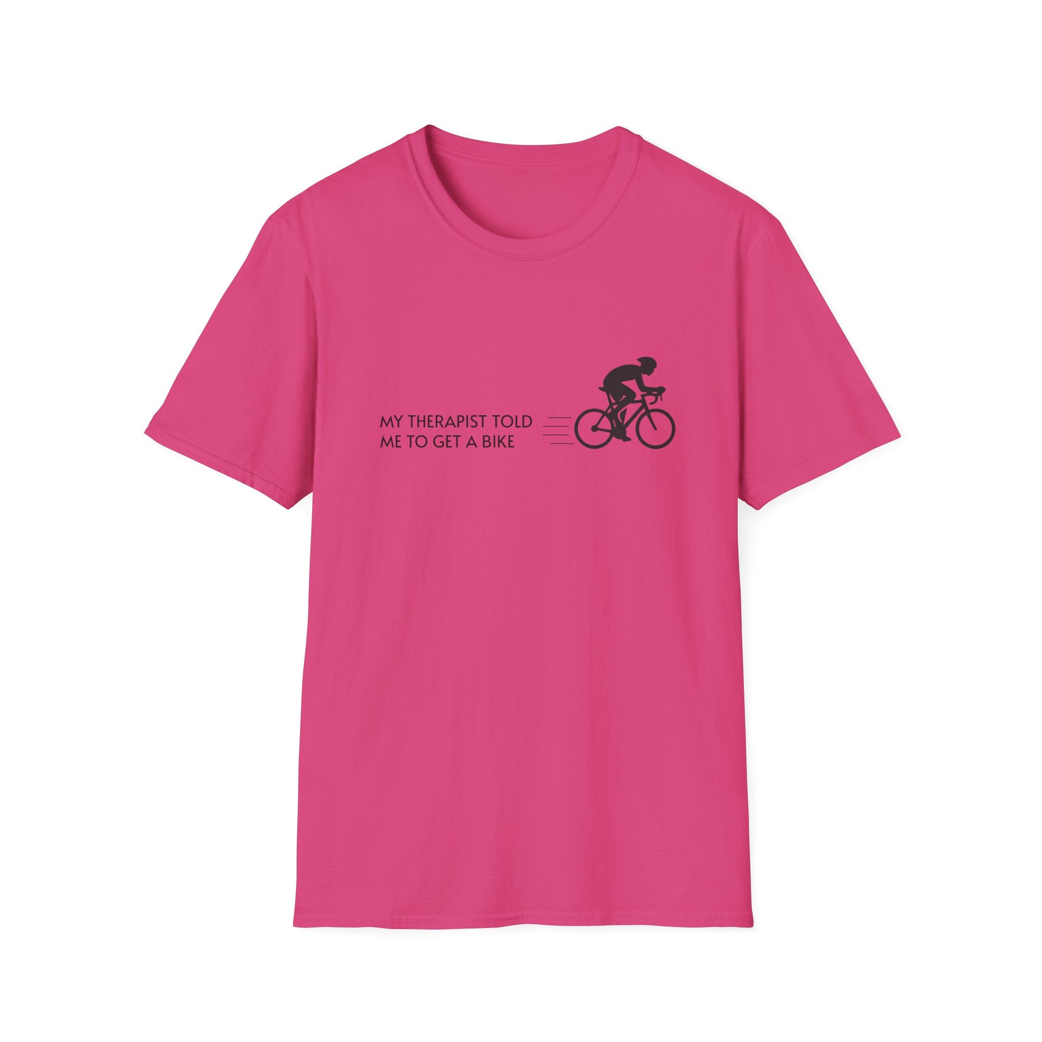 Cycling T-Shirt — “My Therapist Told Me To Get A Bike” Minimal Bike Tee