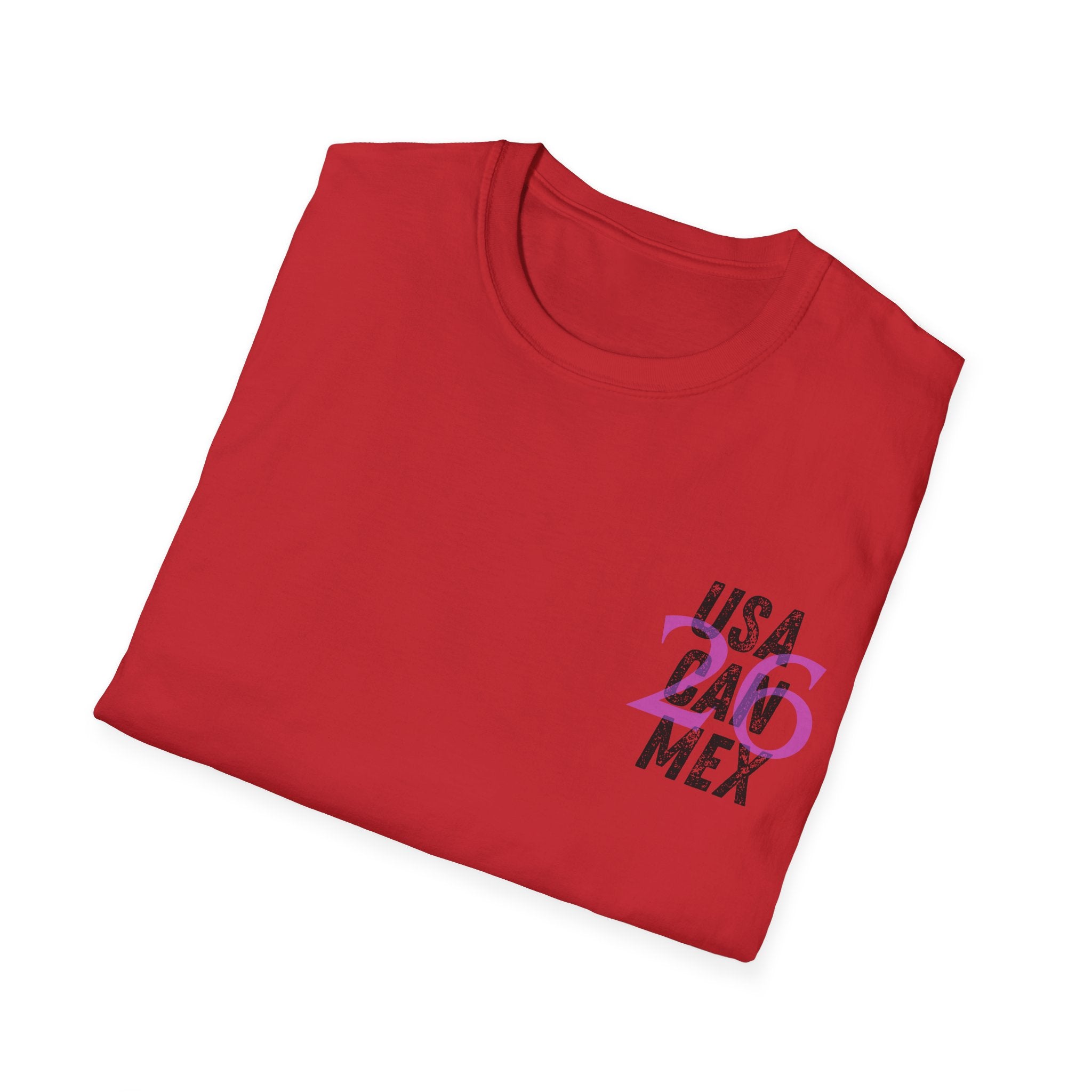 USA CAN MEX T-Shirt | Country Abbreviation Graphic, Pink Accent