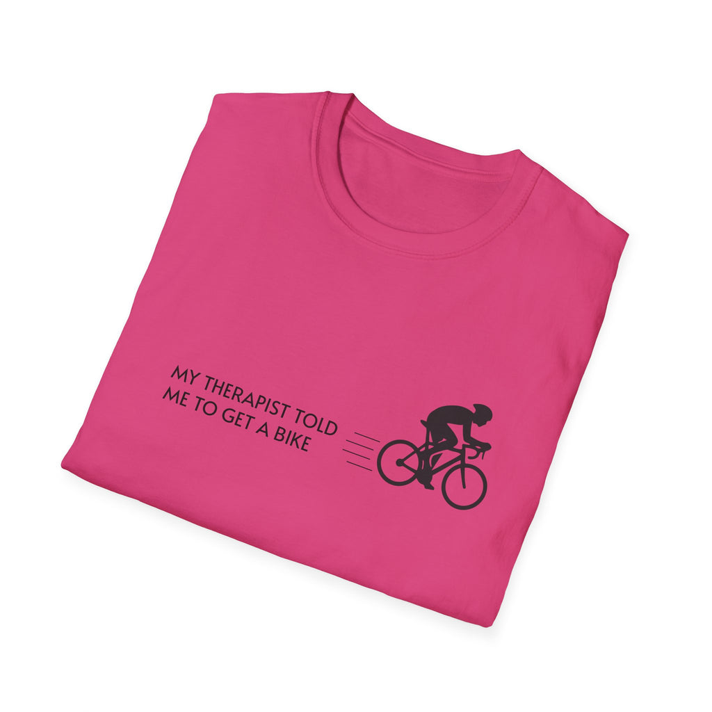 Cycling T-Shirt — “My Therapist Told Me To Get A Bike” Minimal Bike Tee