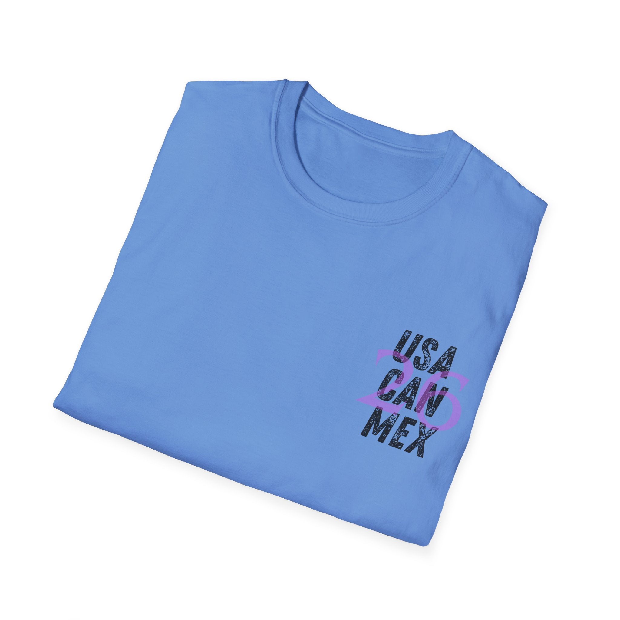 USA CAN MEX T-Shirt | Country Abbreviation Graphic, Pink Accent