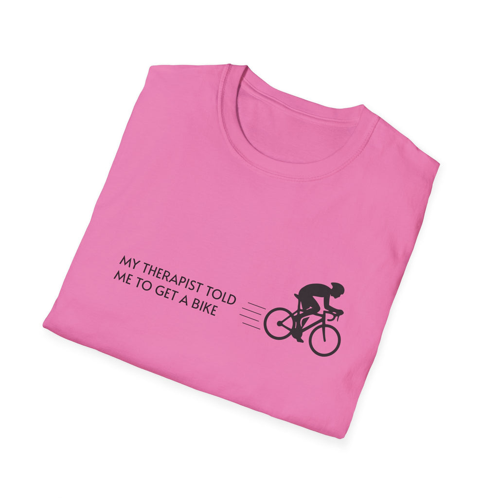 Cycling T-Shirt — “My Therapist Told Me To Get A Bike” Minimal Bike Tee