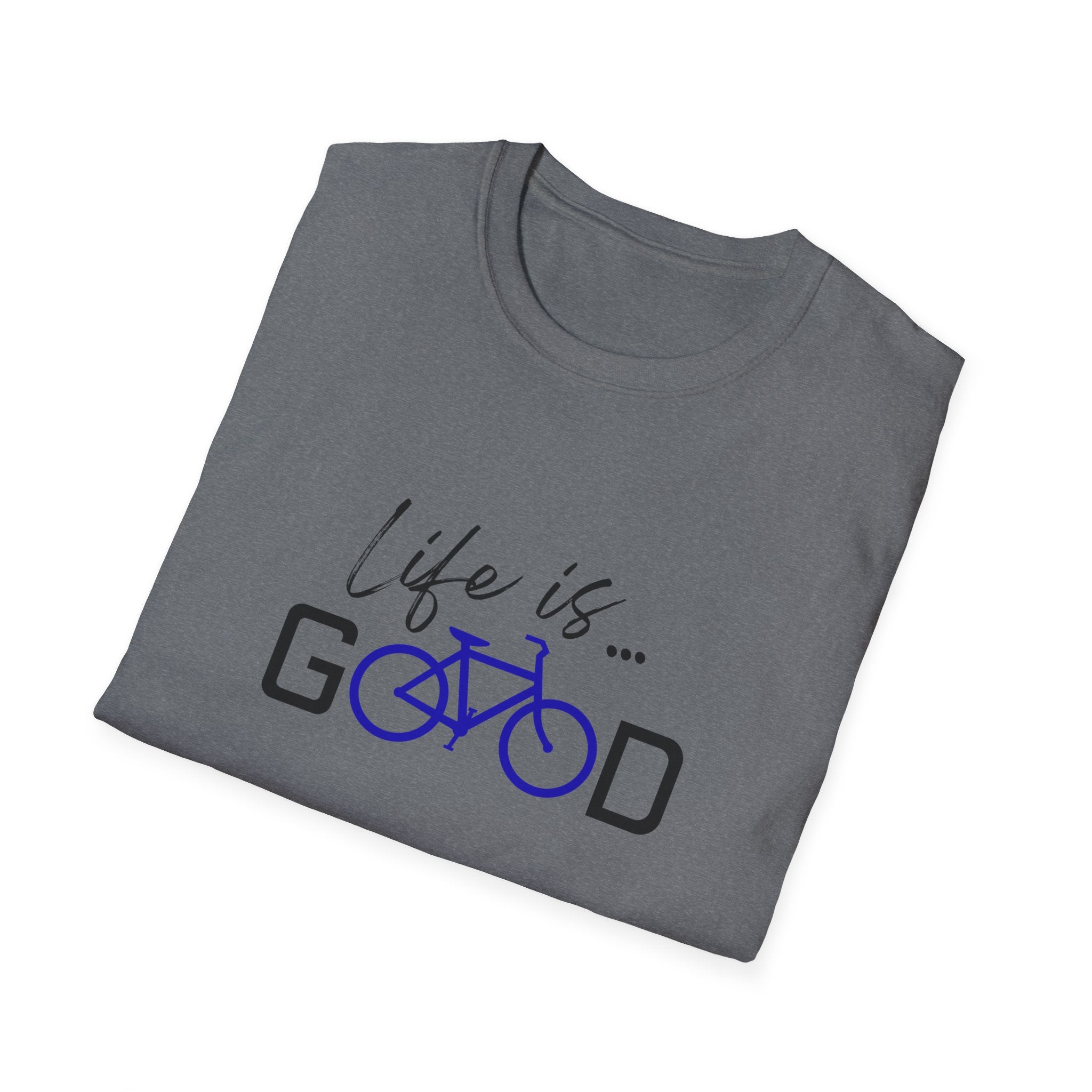 Life is Good Bicycle T-Shirt | Bike Graphic Tee, Cycling Quote Shirt