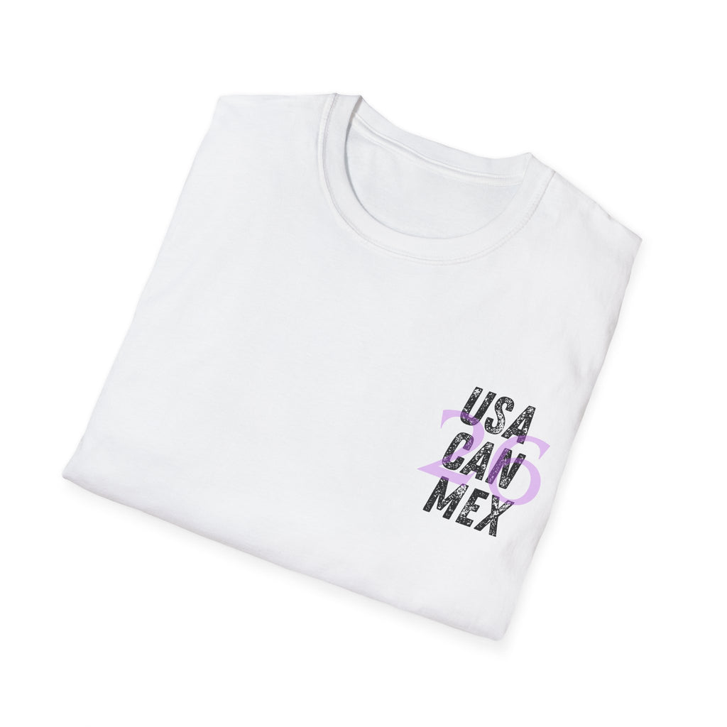 USA CAN MEX T-Shirt | Country Abbreviation Graphic, Pink Accent