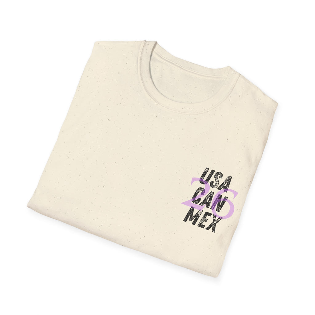 USA CAN MEX T-Shirt | Country Abbreviation Graphic, Pink Accent