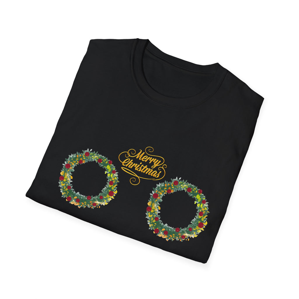 Double Holiday Wreath – Festive Christmas T-Shirt