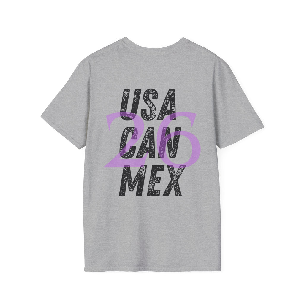 USA CAN MEX T-Shirt | Country Abbreviation Graphic, Pink Accent