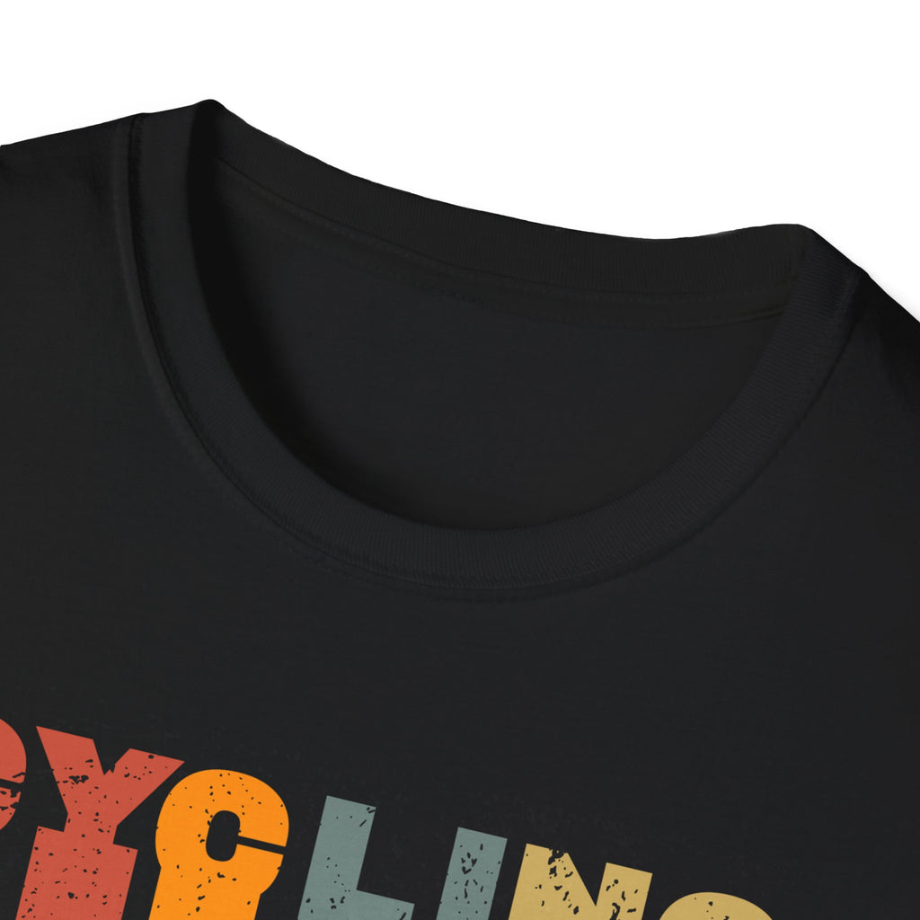 Retro Cycling Silhouette T-Shirt | Vintage Striped Bicycle Tee