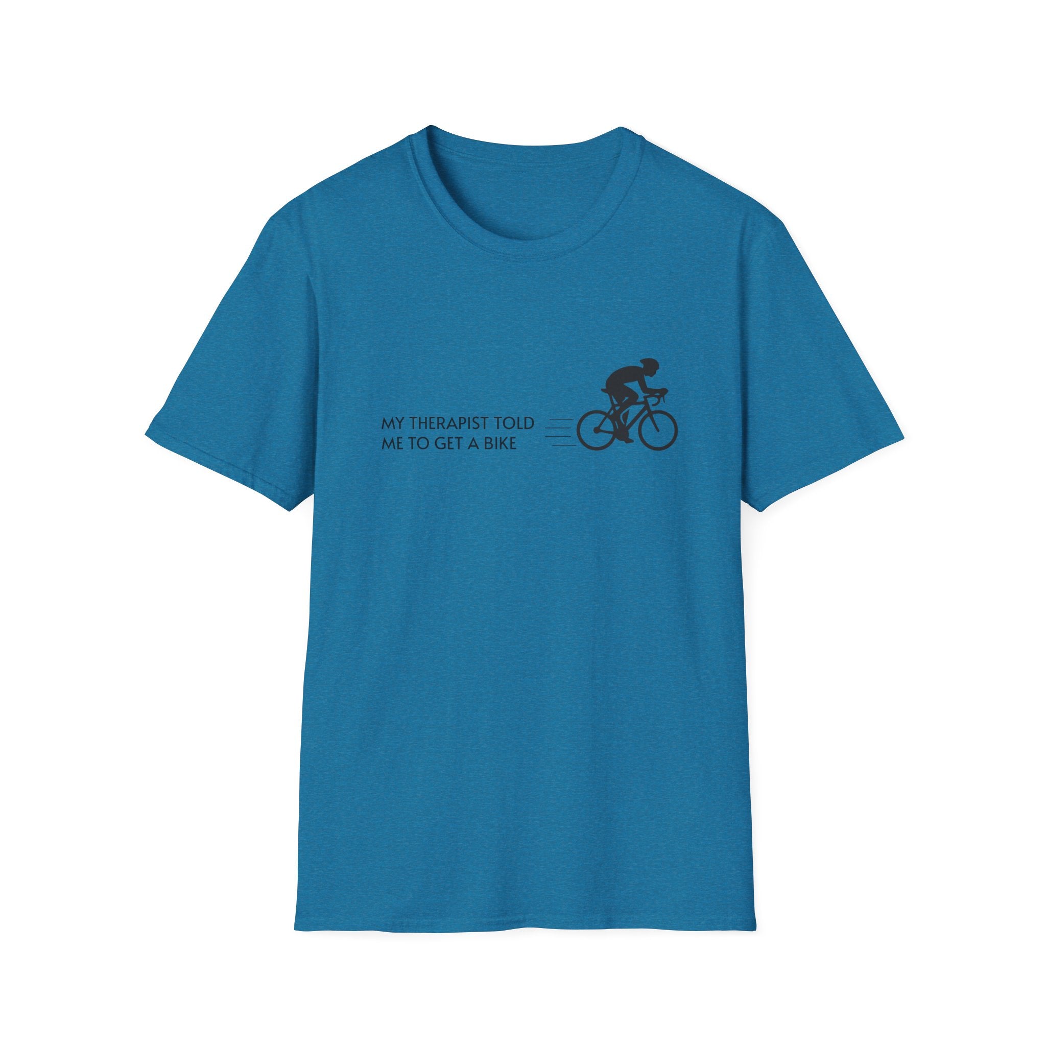 Cycling T-Shirt — “My Therapist Told Me To Get A Bike” Minimal Bike Tee