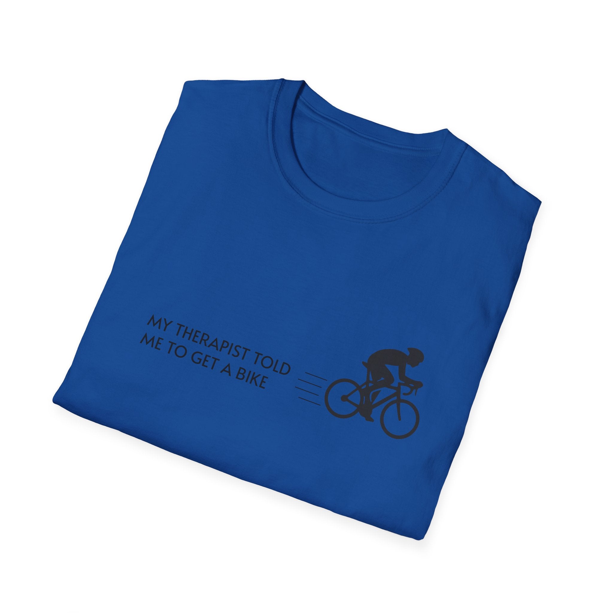 Cycling T-Shirt — “My Therapist Told Me To Get A Bike” Minimal Bike Tee